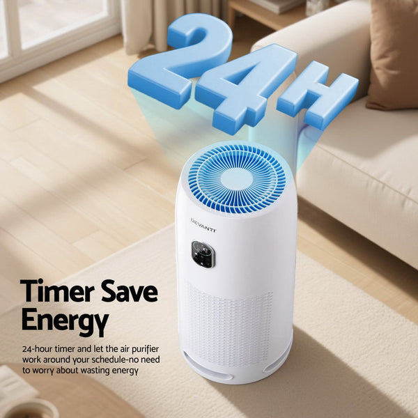 Devanti Air Purifier 4-Layer HEPA Filter White Devanti