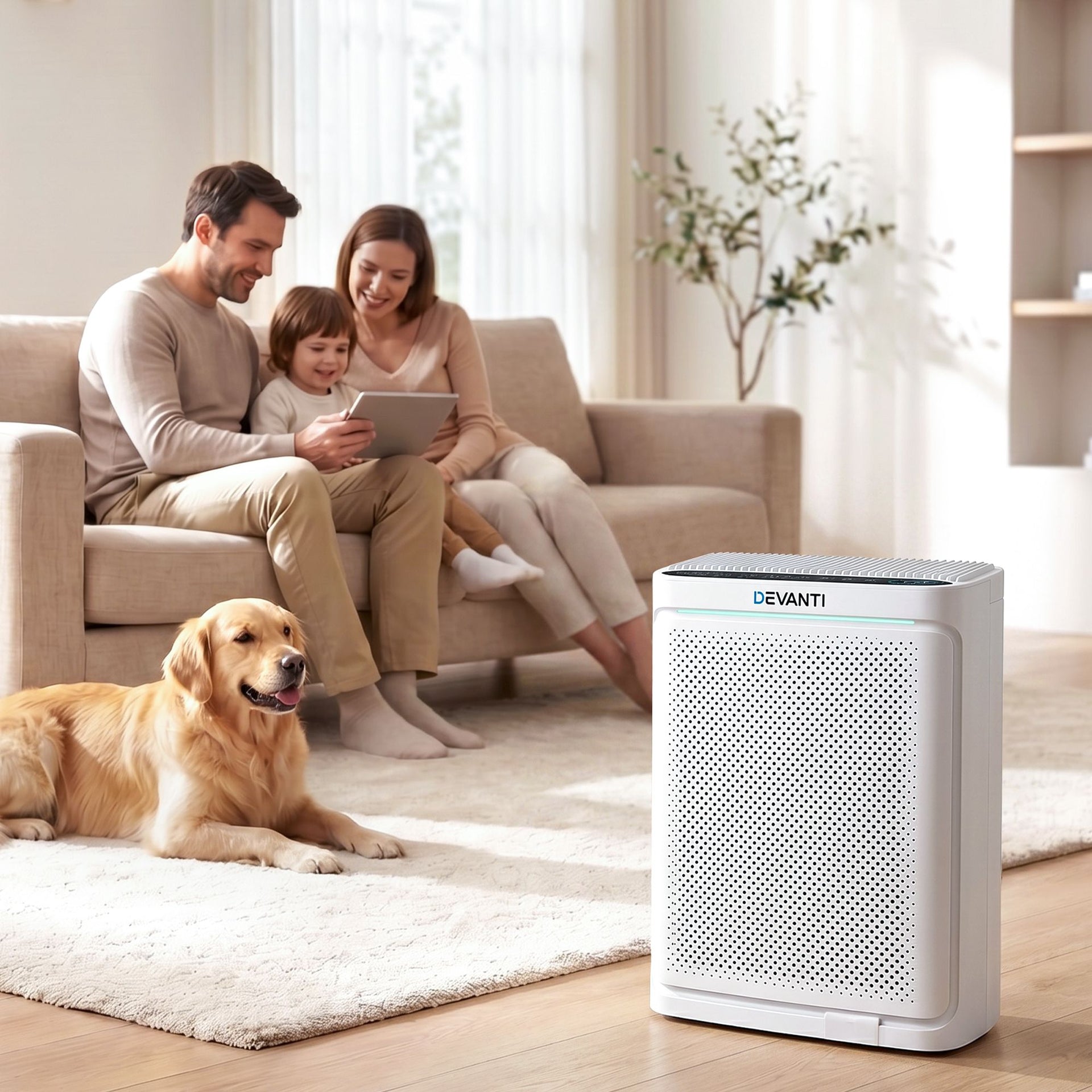 Devanti Air Purifier H12 HEPA Cleaner PM2.5 Display Spare Filter White Devanti
