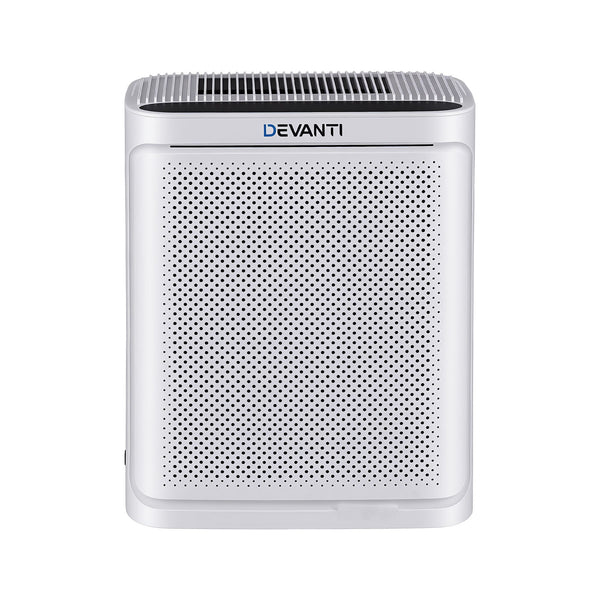 Devanti Air Purifier HEPA Air Cleaner Digital Display Bedroom White Awezingly