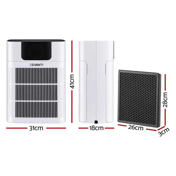 Devanti Pet Air Purifier H12 HEPA Filter Cleaner Replacement Filter White Awezingly