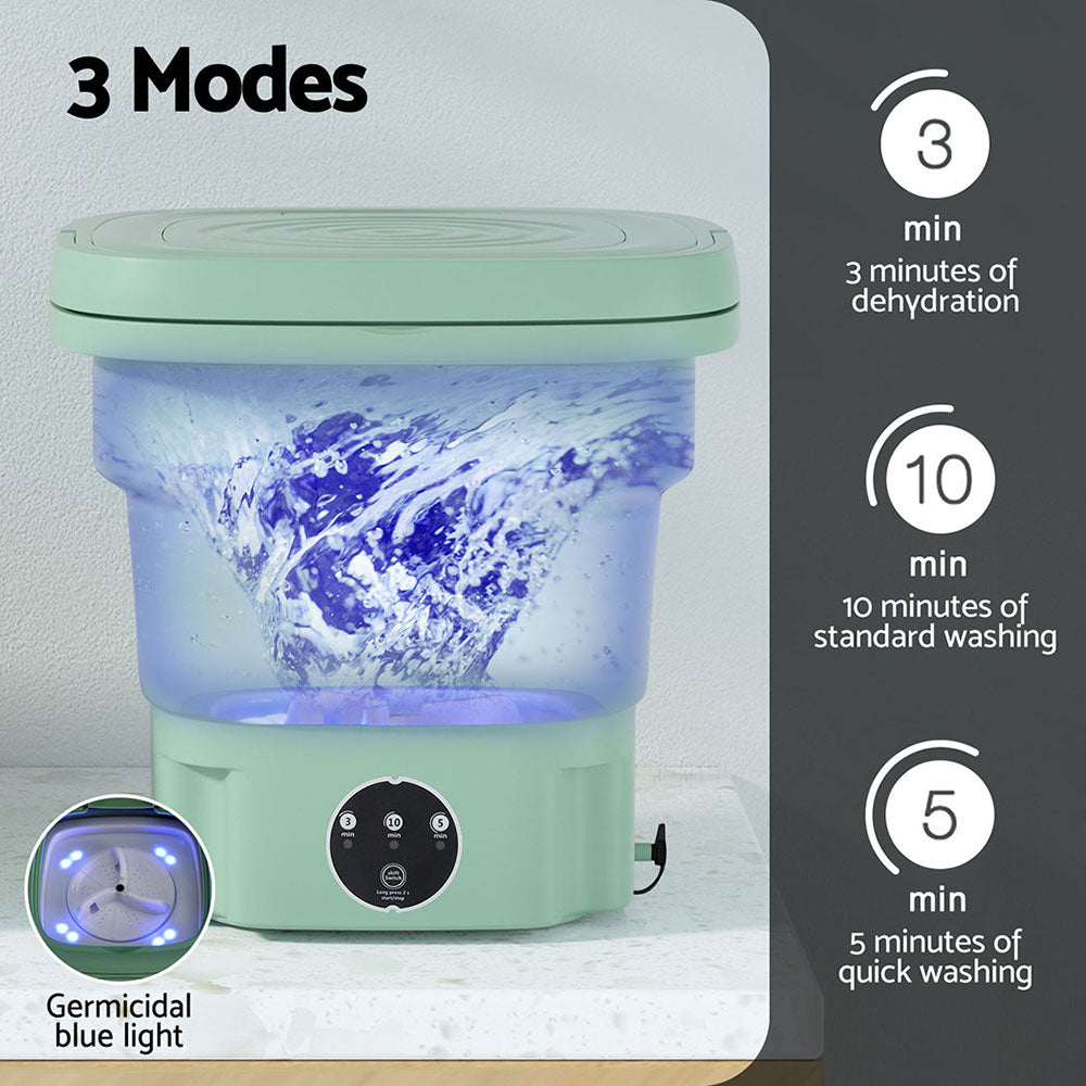 Devanti Portable Washing Machine 8L Green Devanti