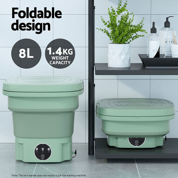 Devanti Portable Washing Machine 8L Green Devanti