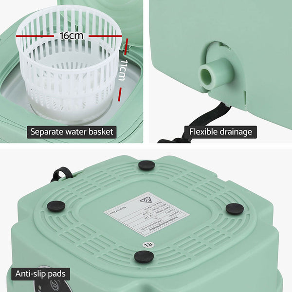 Devanti Portable Washing Machine 8L Green Devanti