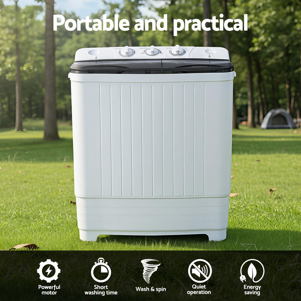 Devanti Portable Washing Machine Twin Tub 4.5KG Awezingly
