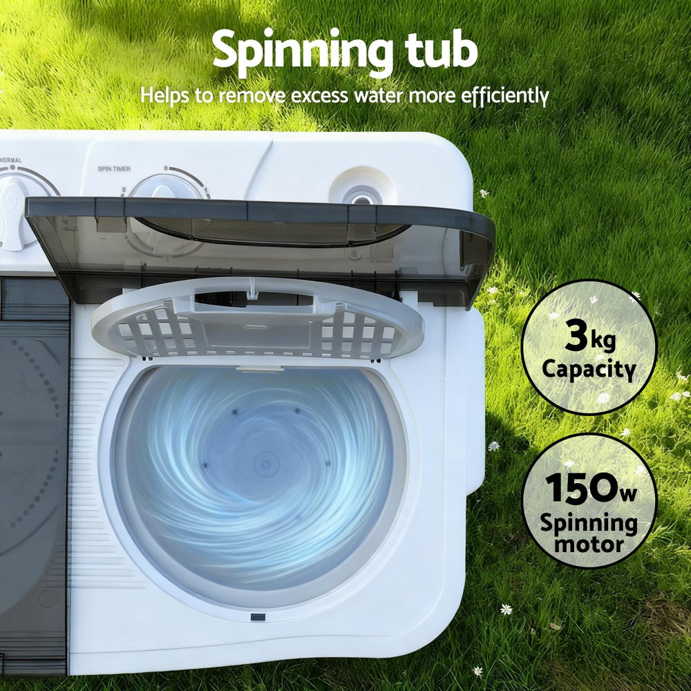 Devanti Portable Washing Machine Twin Tub 4.5KG Awezingly