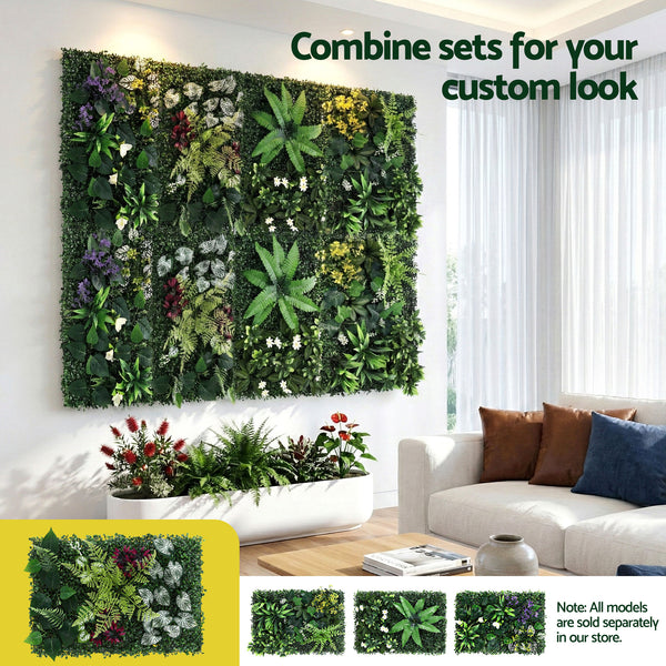 Gardeon 4PCS Artificial Plant Wall Panels 40X60CM Boxwood Panel Flower Backdrop Backyard Green Decor Awezingly