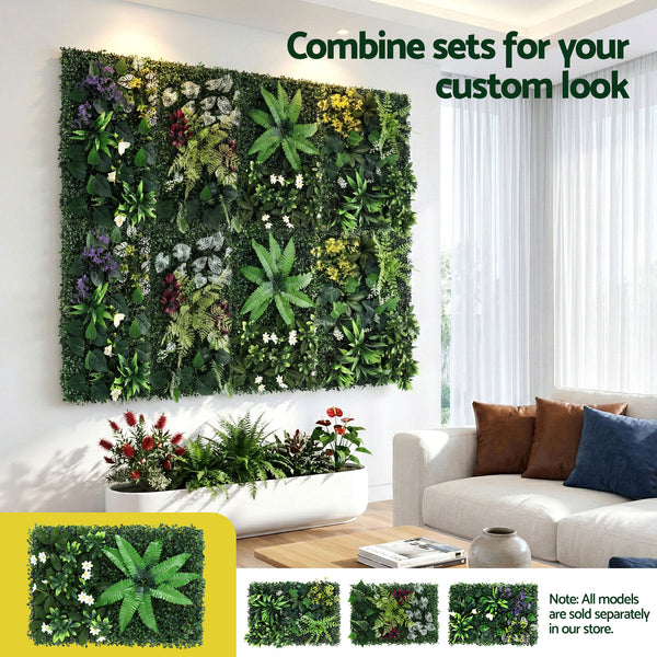 Gardeon 4PCS Artificial Plant Wall Panels 40X60CM Boxwood Panel Leaf Backdrop Backyard Green Decor Awezingly