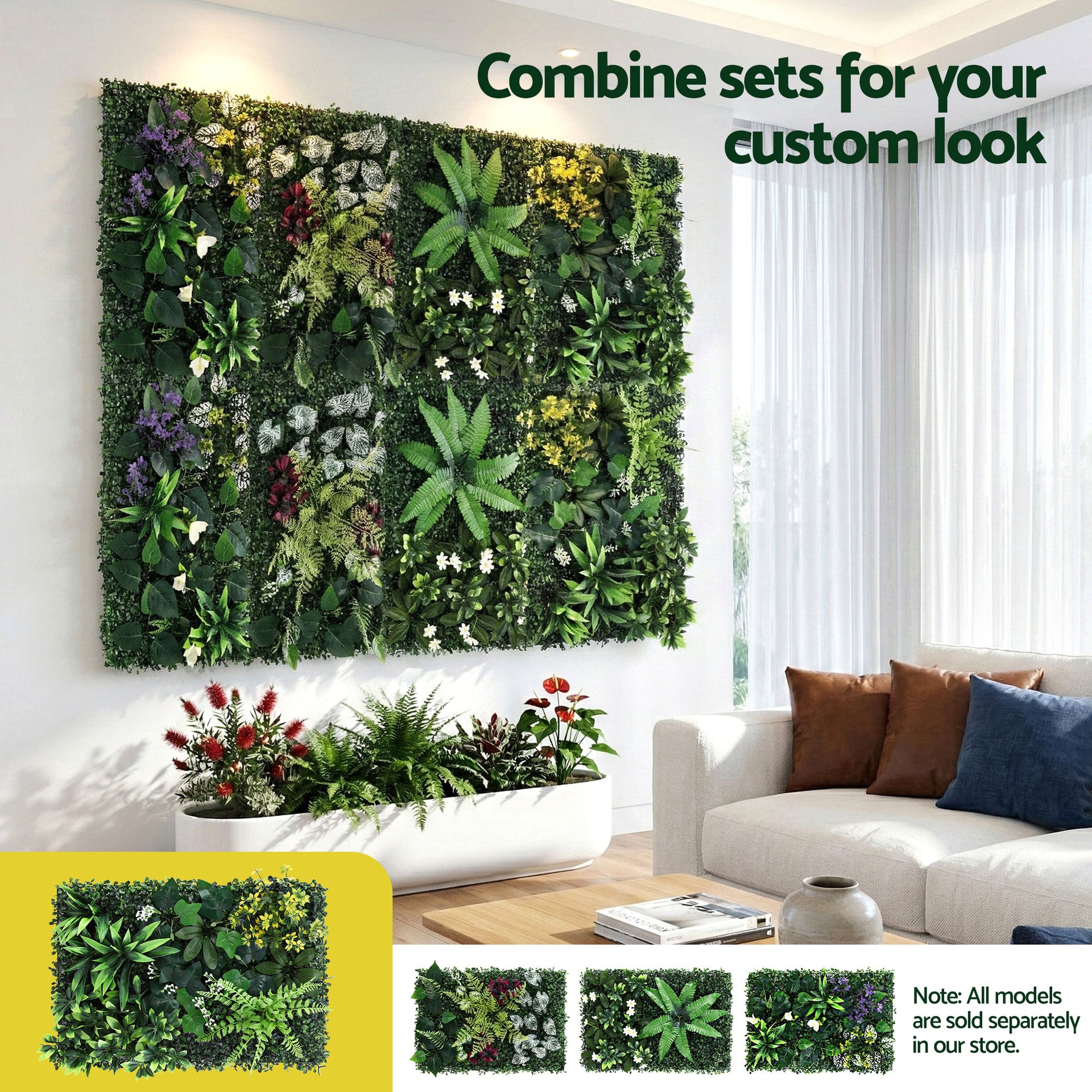 Gardeon 4PCS Artificial Plant Wall Panels 40X60CM Boxwood Panel Backyard Hedge Grass Backdrop Green Decor Awezingly