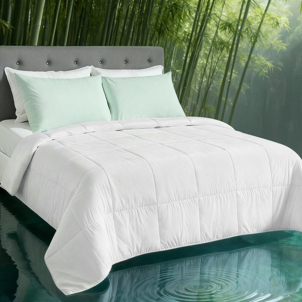 Giselle Bedding 200GSM Bamboo Quilt Summer Quilts All Season Doona Duvet Lightweight Super King Awezingly