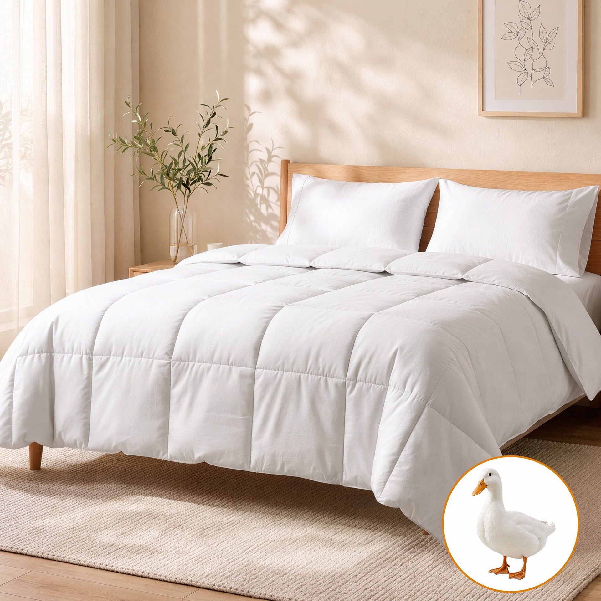 Giselle Bedding Super King Quilt, 200GSM Summer Duck Down Feather Doona Insert Awezingly