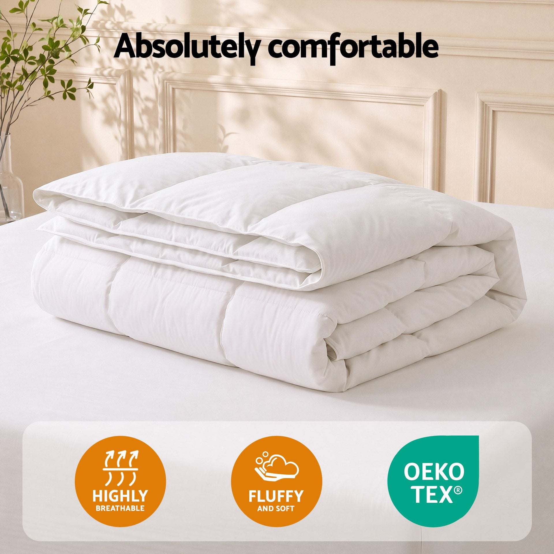 Giselle Bedding Super King Quilt, 200GSM Summer Duck Down Feather Doona Insert Awezingly