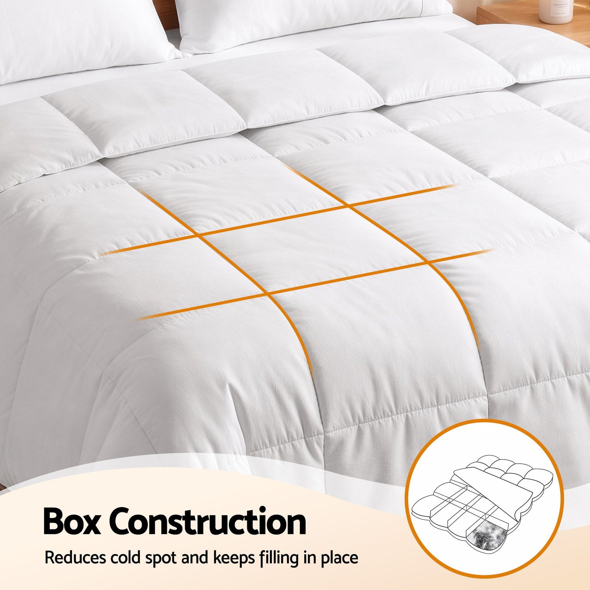 Giselle Bedding Super King Quilt, 200GSM Summer Duck Down Feather Doona Insert Awezingly