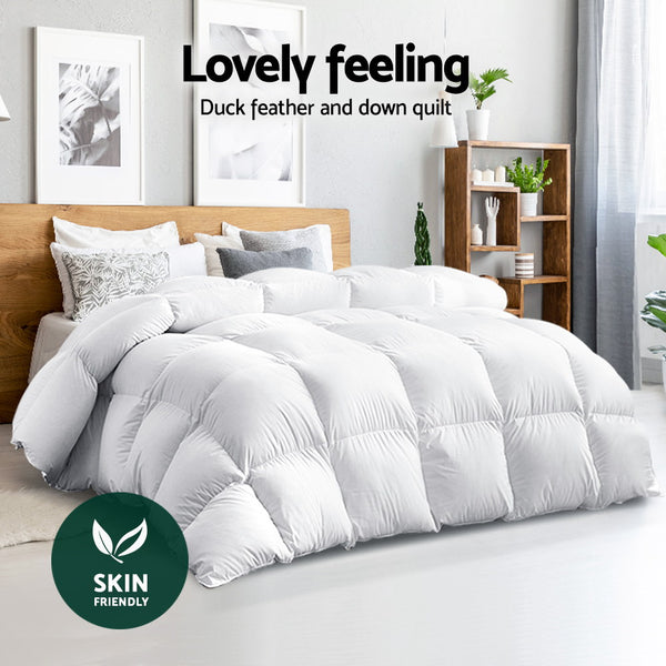 Giselle Bedding 700GSM Duck Down Feather Quilt Duvet Doona Winter Blanket Double Giselle Bedding