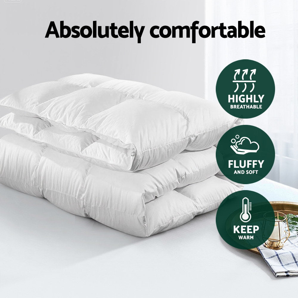 Giselle Bedding 700GSM Duck Down Feather Quilt Duvet Doona Winter Blanket Double Giselle Bedding