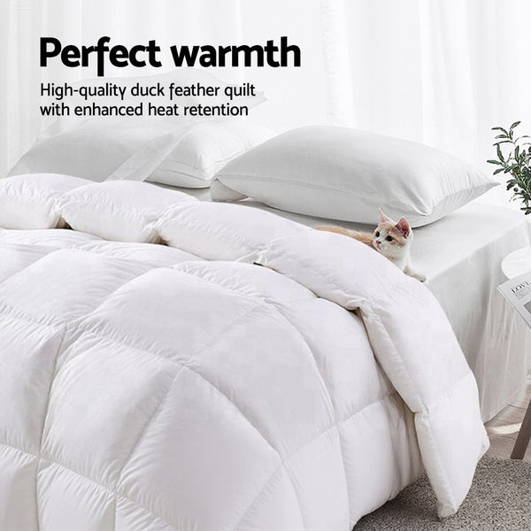 Giselle Bedding 700GSM Duck Down Feather Quilt Duvet Doona Winter Blanket Double Giselle Bedding