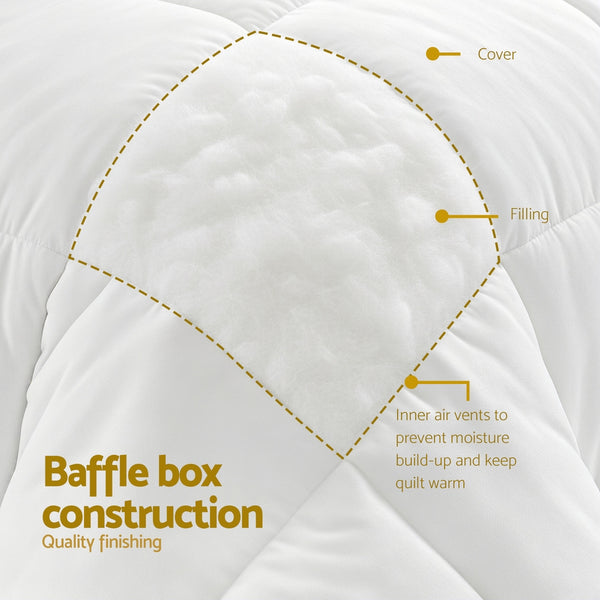 Giselle Bedding Double Size 400GSM Microfiber Quilt All Season Duvet Quilts Comforter Winter Summer Giselle Bedding