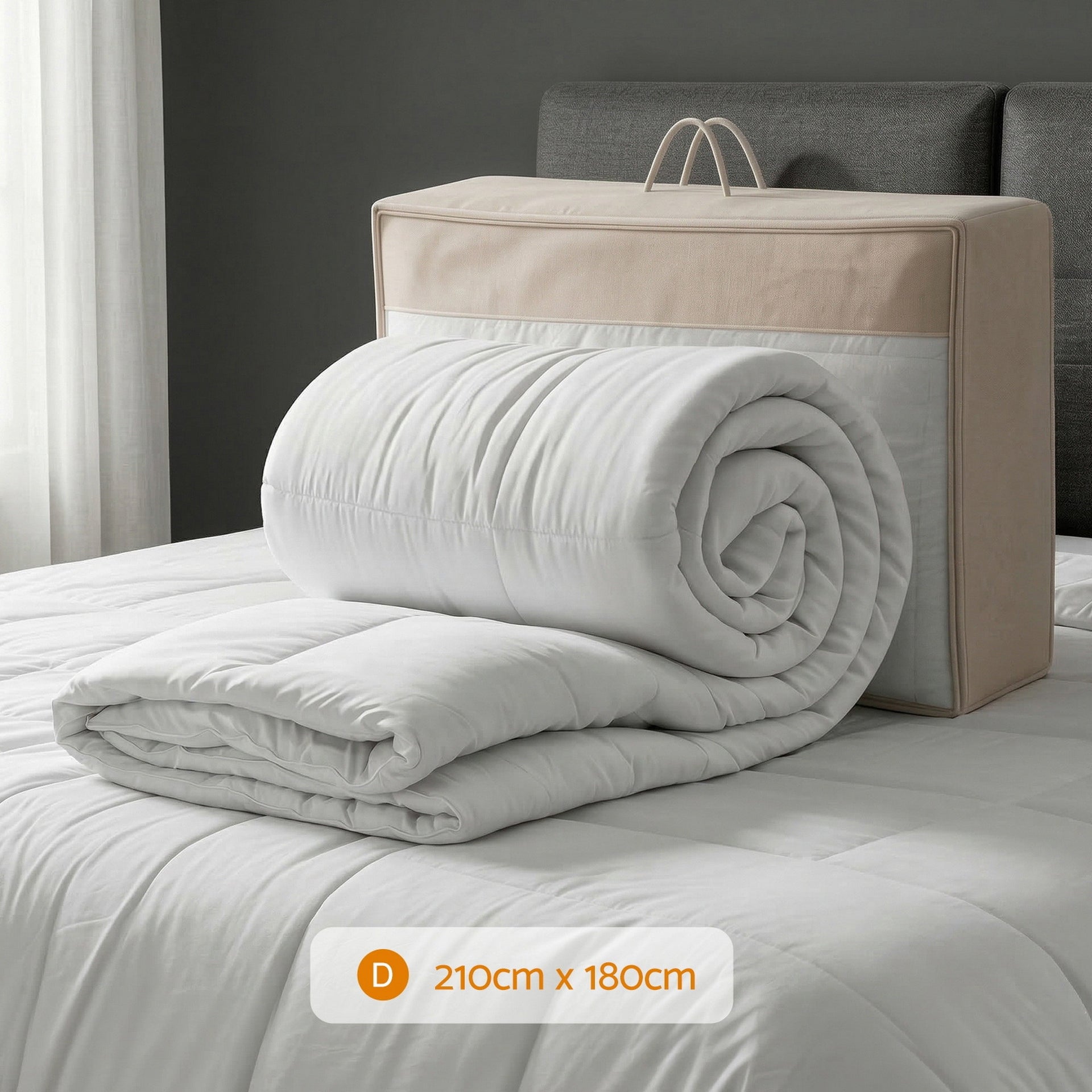 Giselle Bedding Wool Quilt 500GSM Thick Double Winter Doona Baffle Box Construction 100% Wool Filling Awezingly