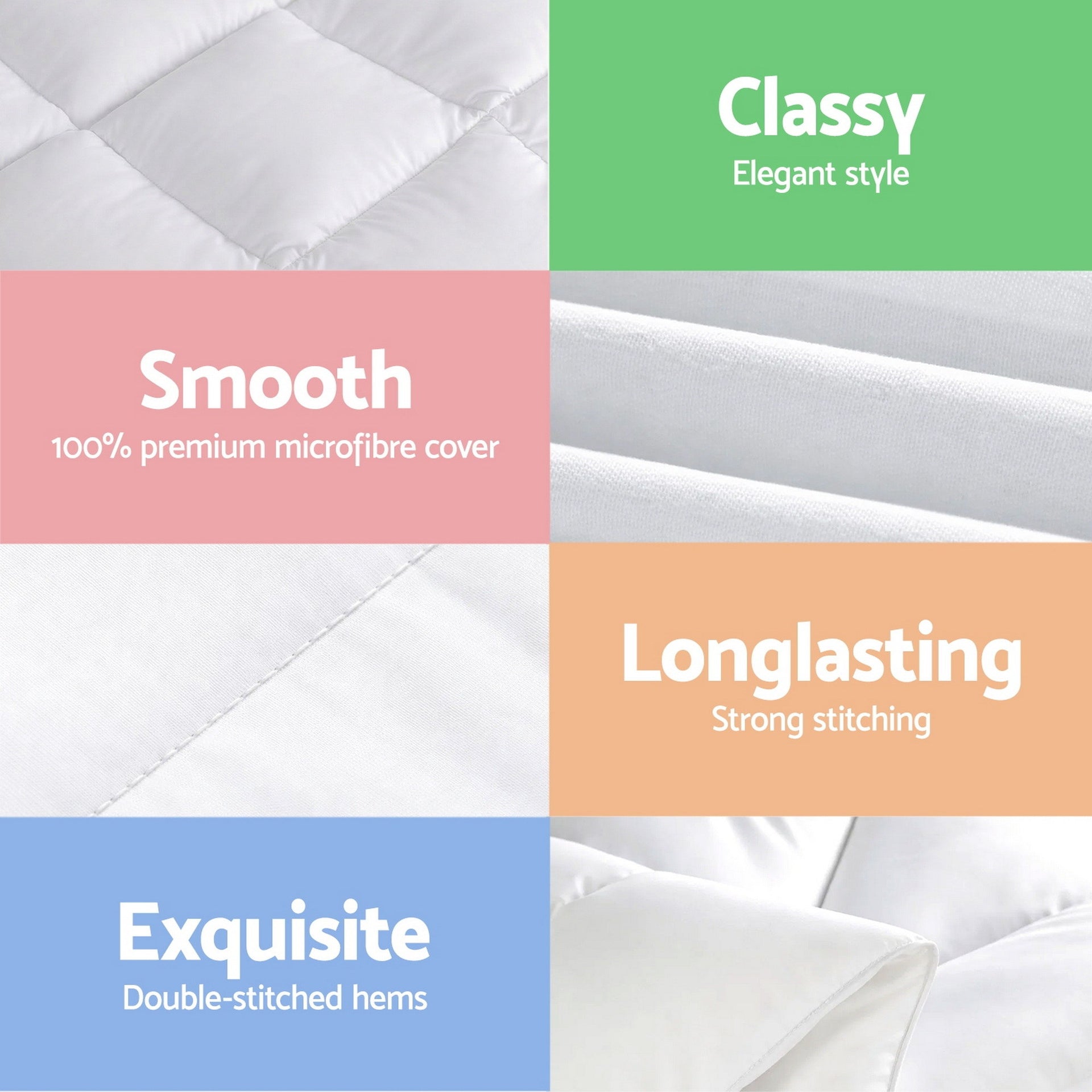 Giselle Bedding Wool Quilt 500GSM Thick Double Winter Doona Baffle Box Construction 100% Wool Filling Awezingly
