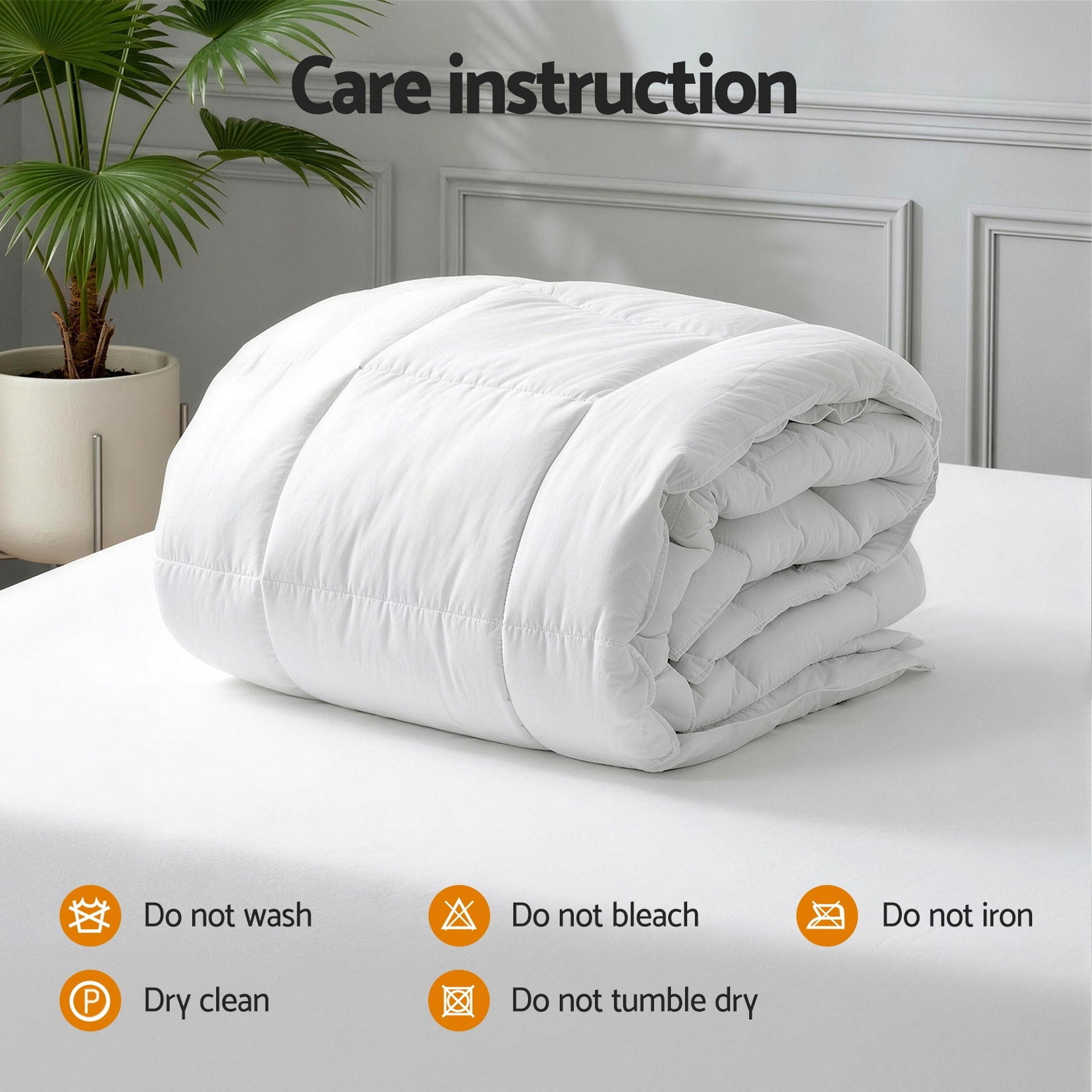 Giselle Bedding Wool Quilt 500GSM Thick Double Winter Doona Baffle Box Construction 100% Wool Filling Awezingly