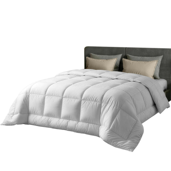 Giselle Bedding Wool Quilt 500GSM Thick Queen Winter Doona Baffle Box Construction 100% Wool Filling Awezingly