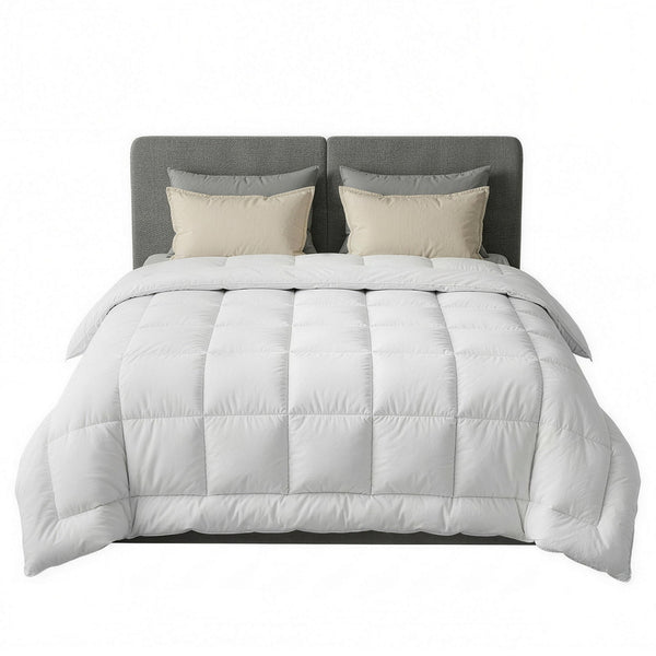 Giselle Bedding Wool Quilt 500GSM Thick Queen Winter Doona Baffle Box Construction 100% Wool Filling Awezingly