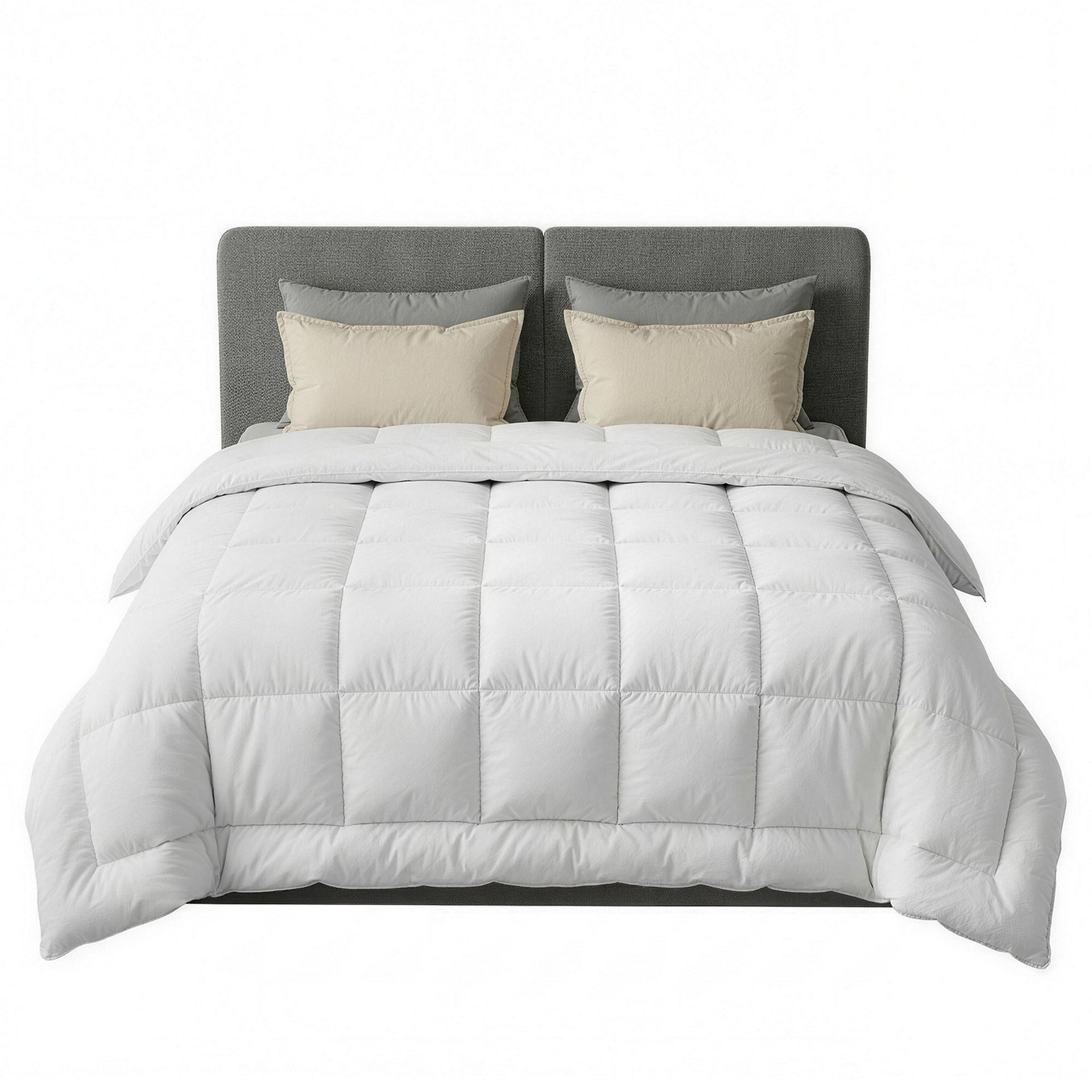 Giselle Bedding Wool Quilt 500GSM Thick Super King Winter Doona Baffle Box Construction 100% Wool Filling Awezingly