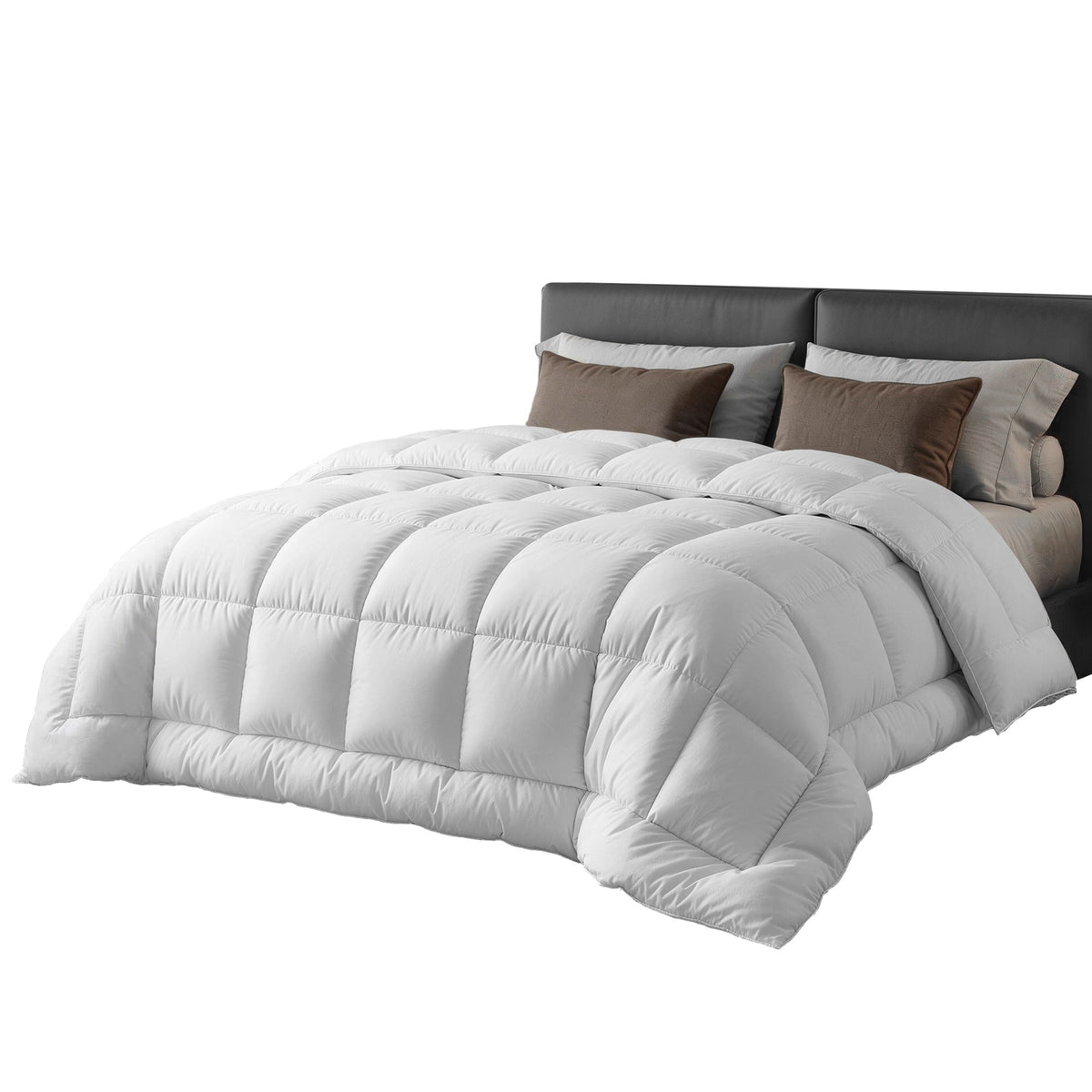 Giselle Bedding Wool Quilt 800GSM Extra Thick Double Winter Doona Baffle Box Construction 100% Wool Filling Awezingly