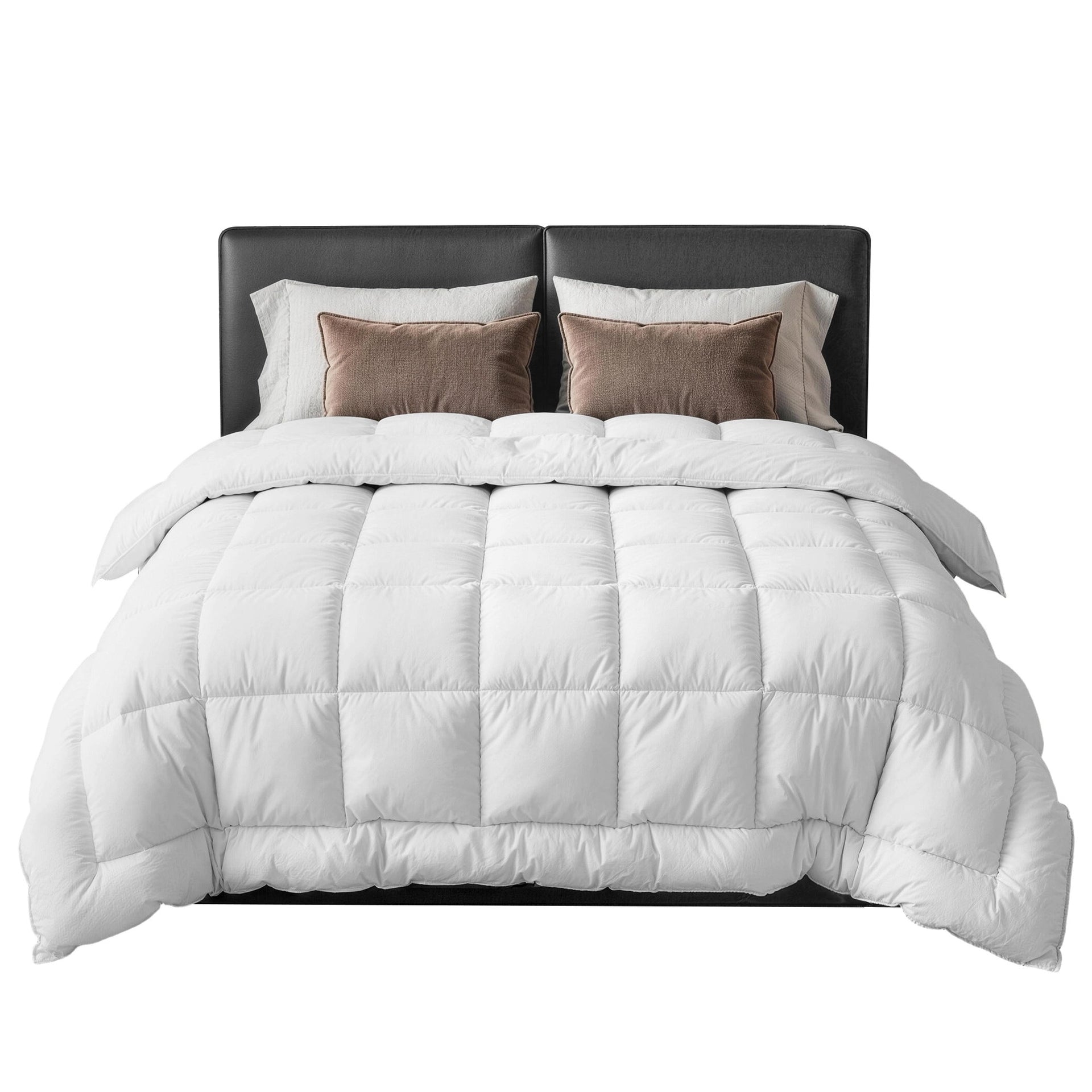 Giselle Bedding Wool Quilt 800GSM Extra Thick Super King Winter Doona Baffle Box Construction 100% Wool Filling Awezingly