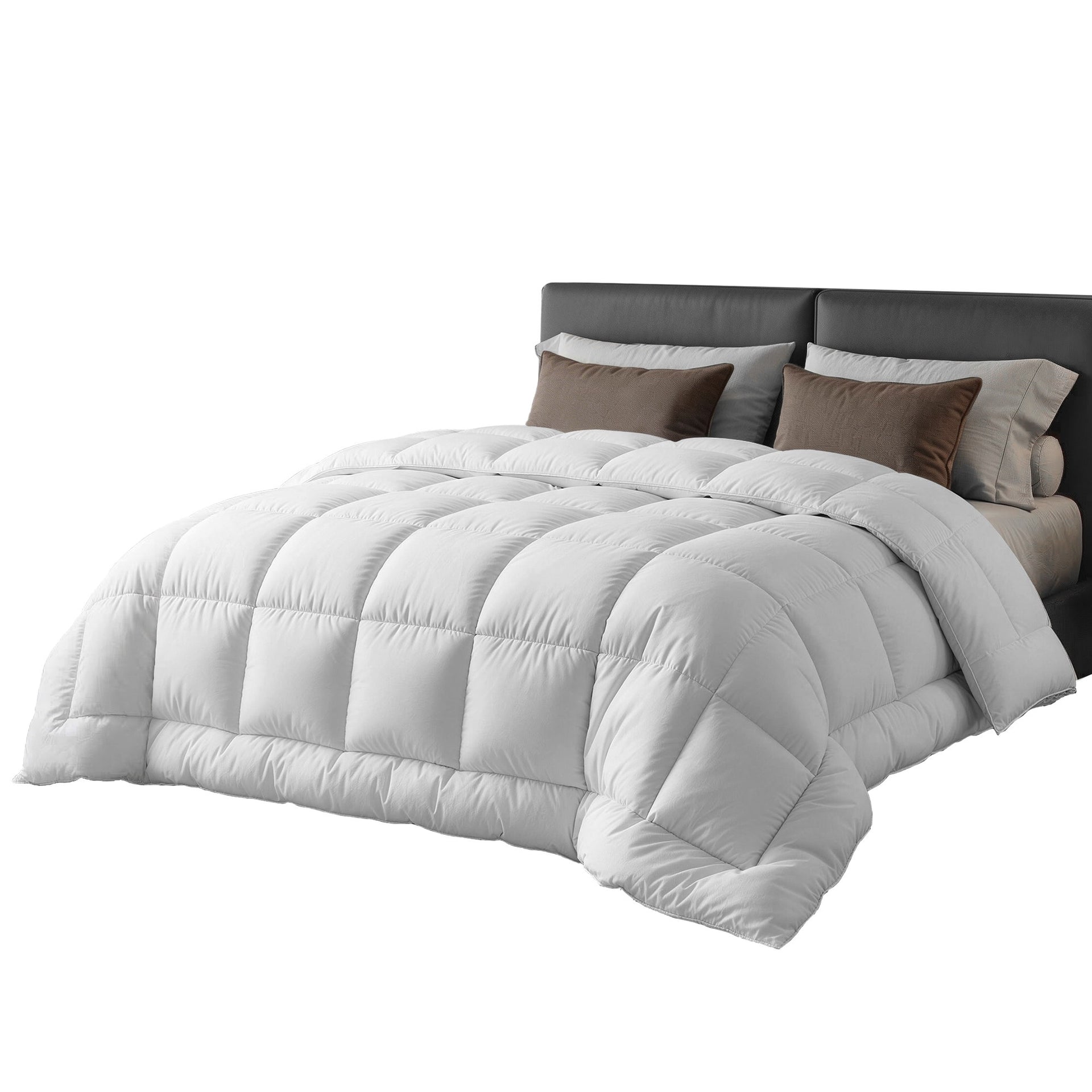 Giselle Bedding Wool Quilt 800GSM Extra Thick Super King Winter Doona Baffle Box Construction 100% Wool Filling Awezingly