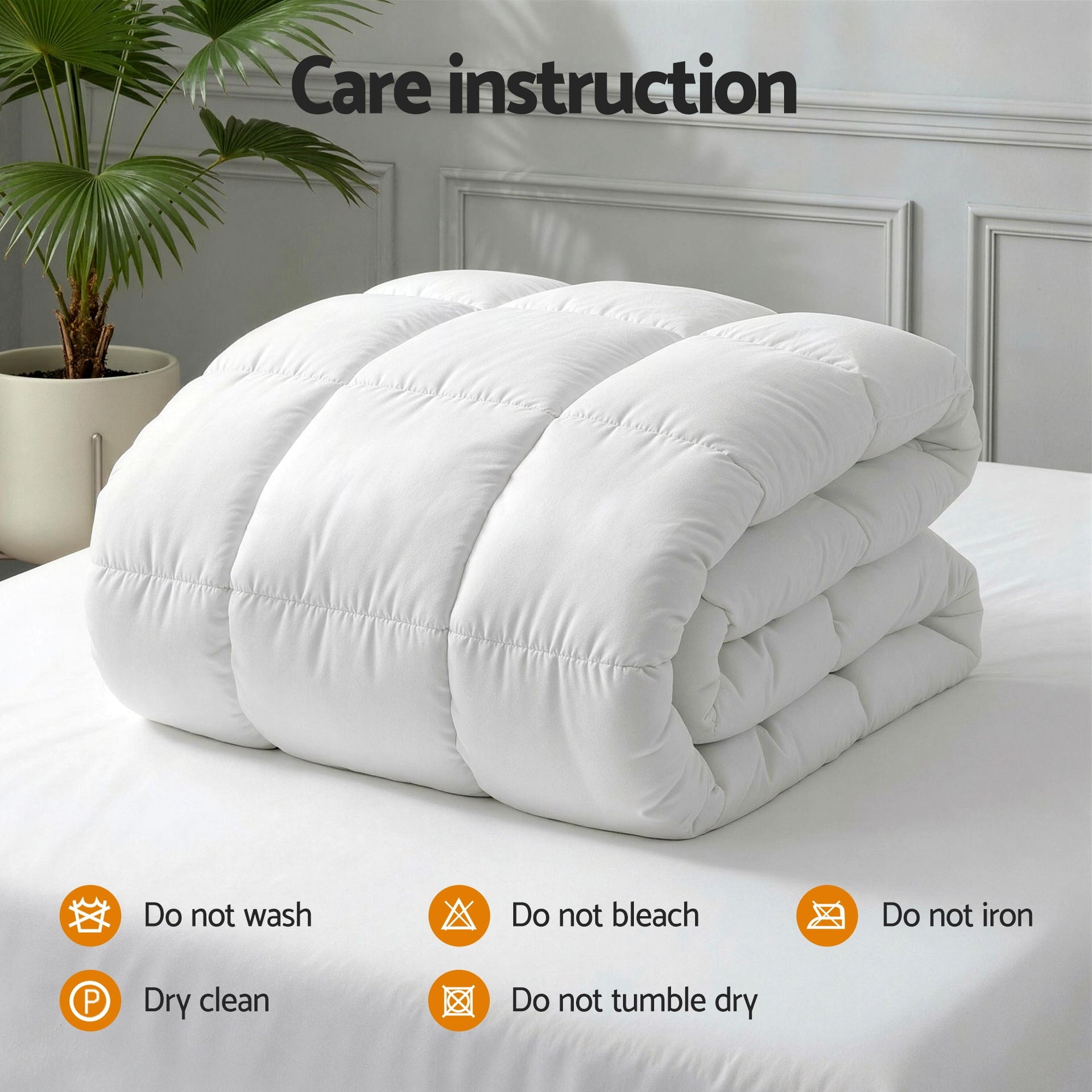 Giselle Bedding Wool Quilt 800GSM Extra Thick Super King Winter Doona Baffle Box Construction 100% Wool Filling Awezingly