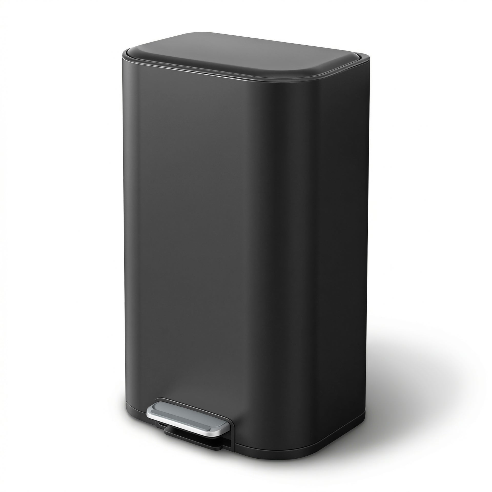 Cefito Kitchen Trash Can 40L Pedal Bins Rubbish Bin Steel with Soft Close Lid, Removable Inner Bucket, Rectangular Garbage Can Recycling Bin, Black Awezingly