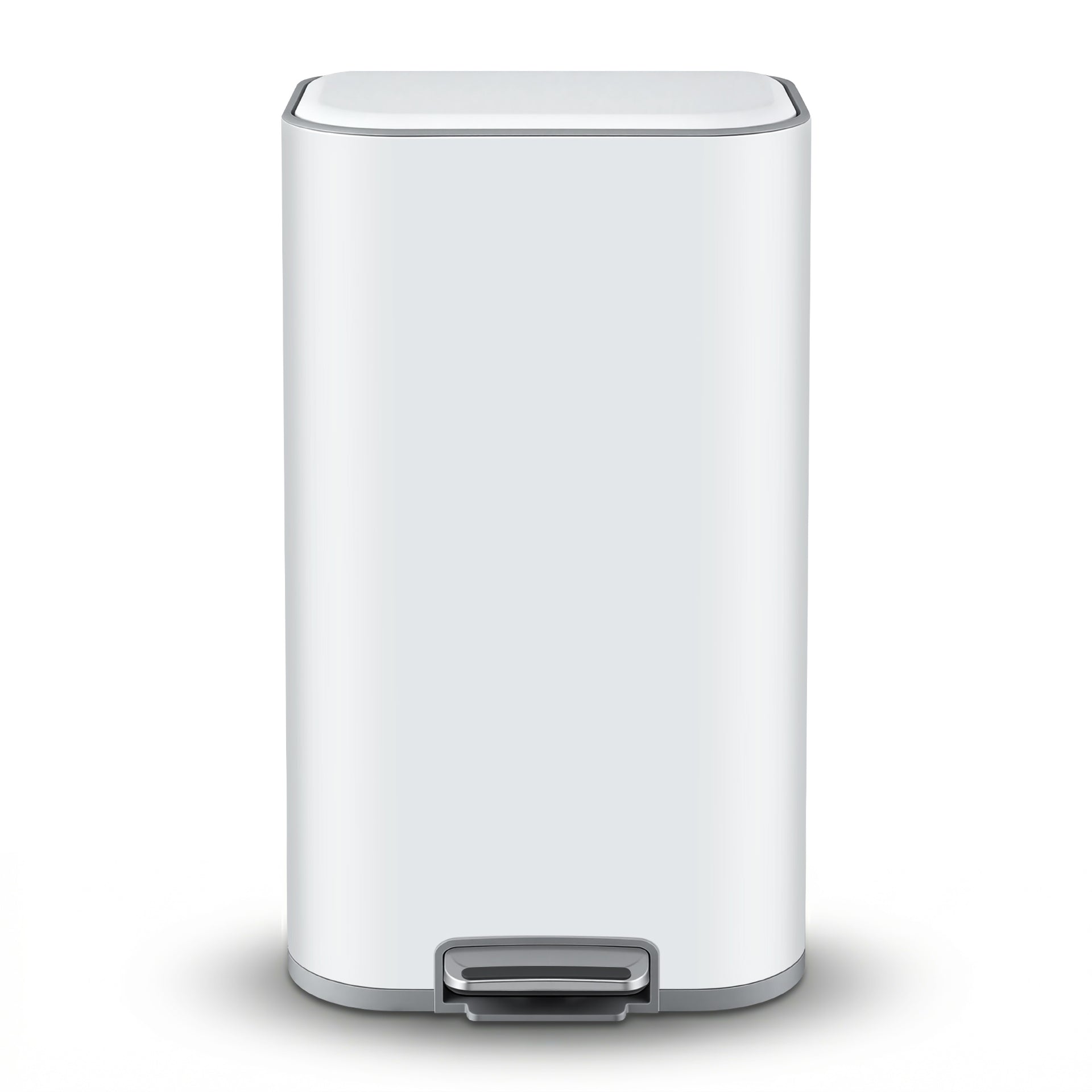 Cefito Kitchen Trash Can 40L Pedal Bins Rubbish Bin Steel with Soft Close Lid, Removable Inner Bucket, Rectangular Garbage Can Recycling Bin, White Awezingly