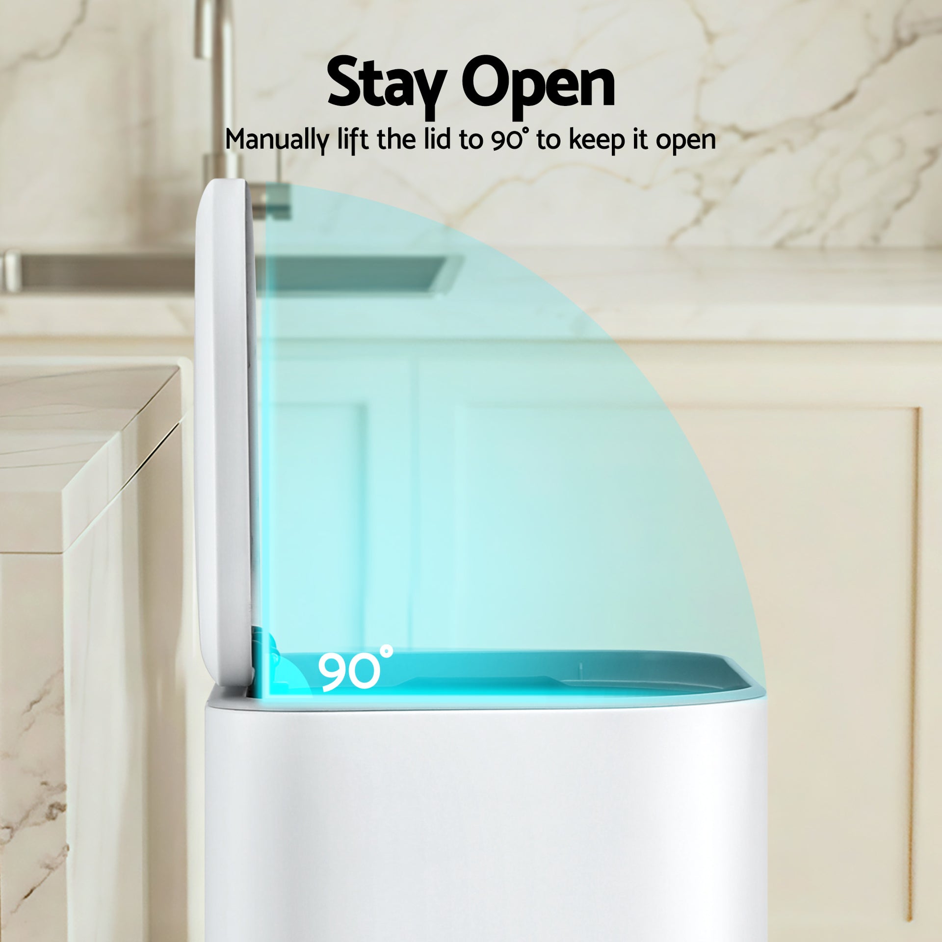 Cefito Kitchen Trash Can 40L Pedal Bins Rubbish Bin Steel with Soft Close Lid, Removable Inner Bucket, Rectangular Garbage Can Recycling Bin, White Awezingly
