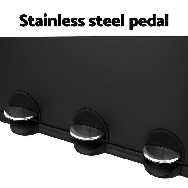 Cefito Pedal Bins Rubbish Bin Triple Compartments Waste Recycle Dustbins 45L Cefito