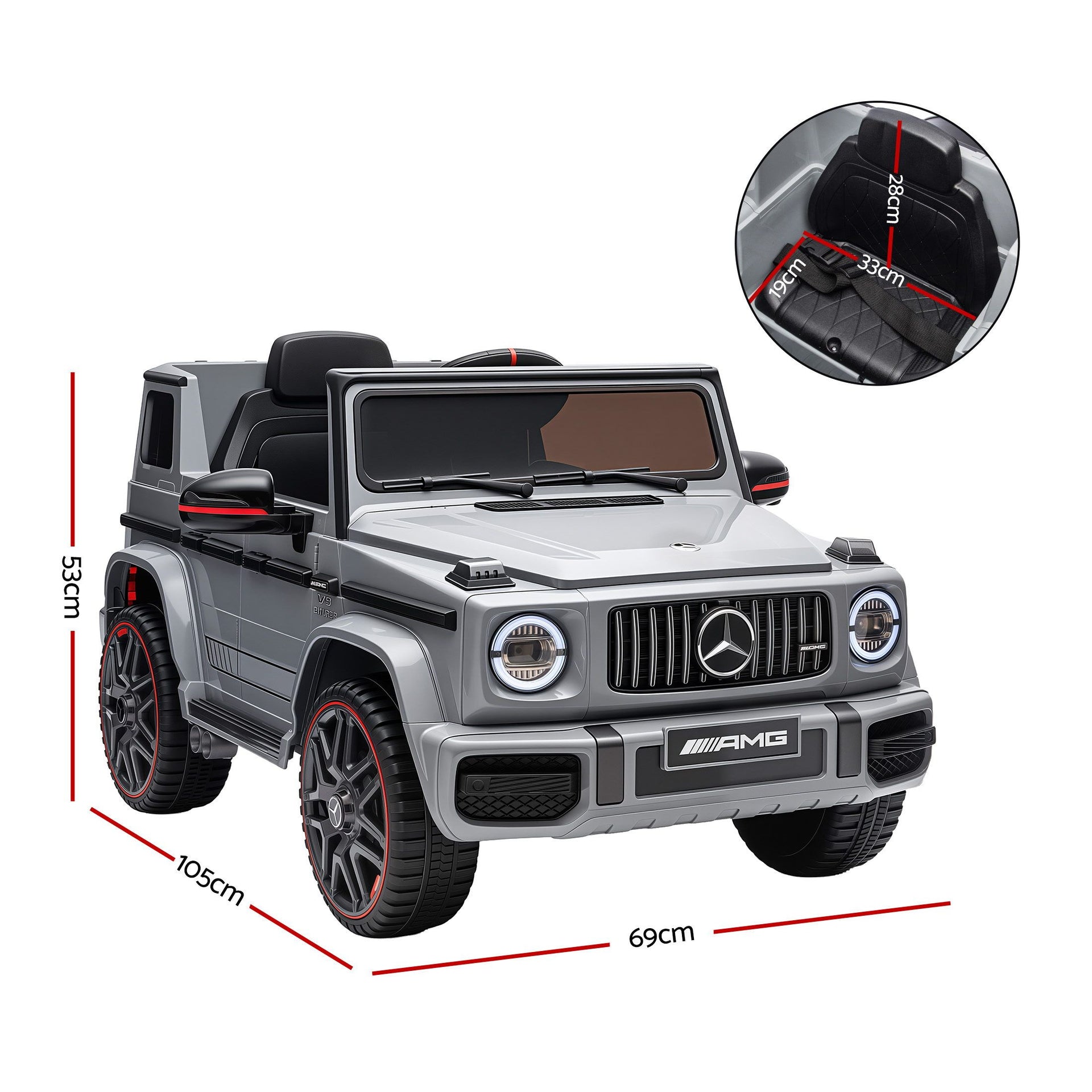 Kids Electric Ride On Car G63 Toy Cars Remote Control Grey Rigo