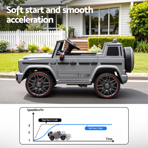 Kids Electric Ride On Car G63 Toy Cars Remote Control Grey Rigo