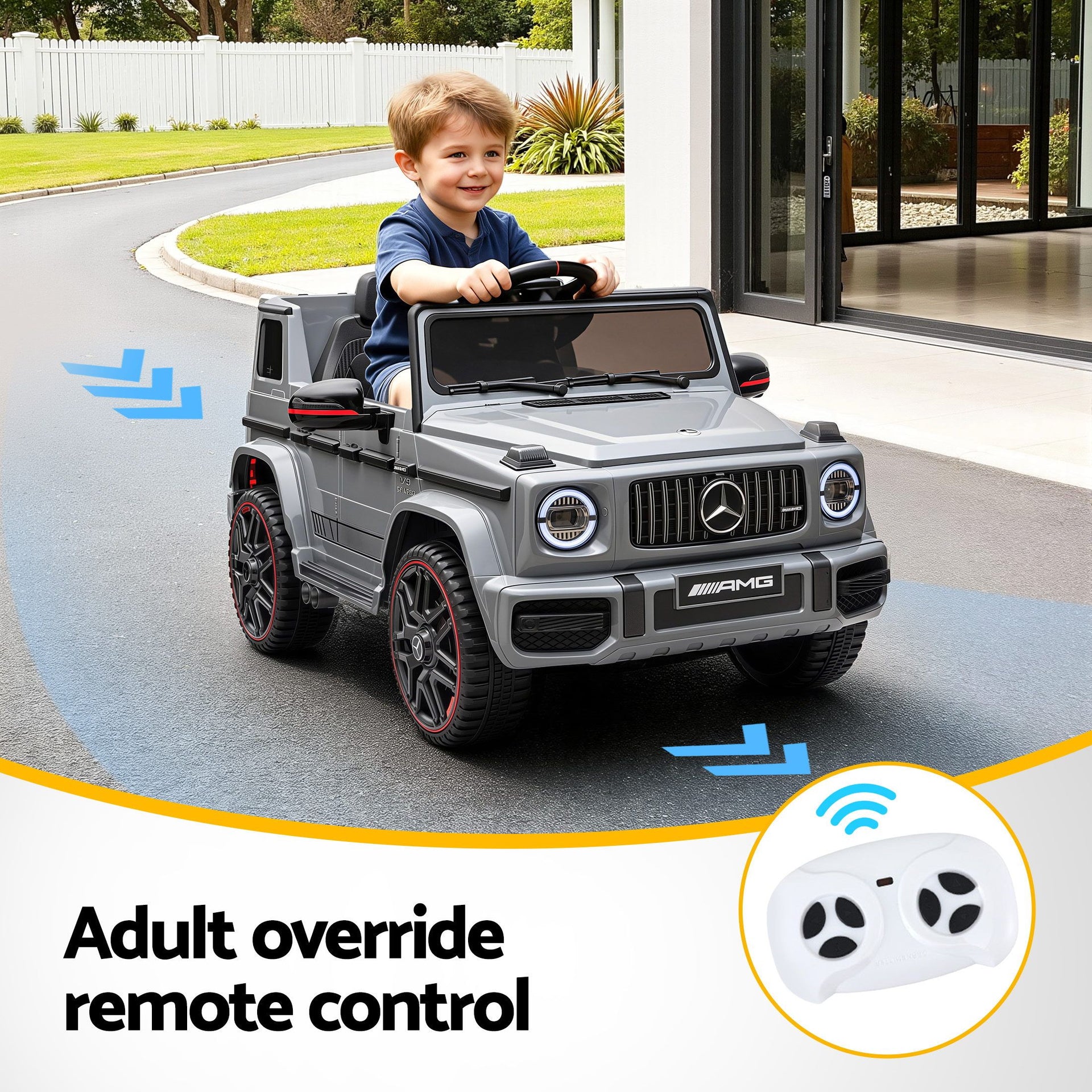 Kids Electric Ride On Car G63 Toy Cars Remote Control Grey Rigo
