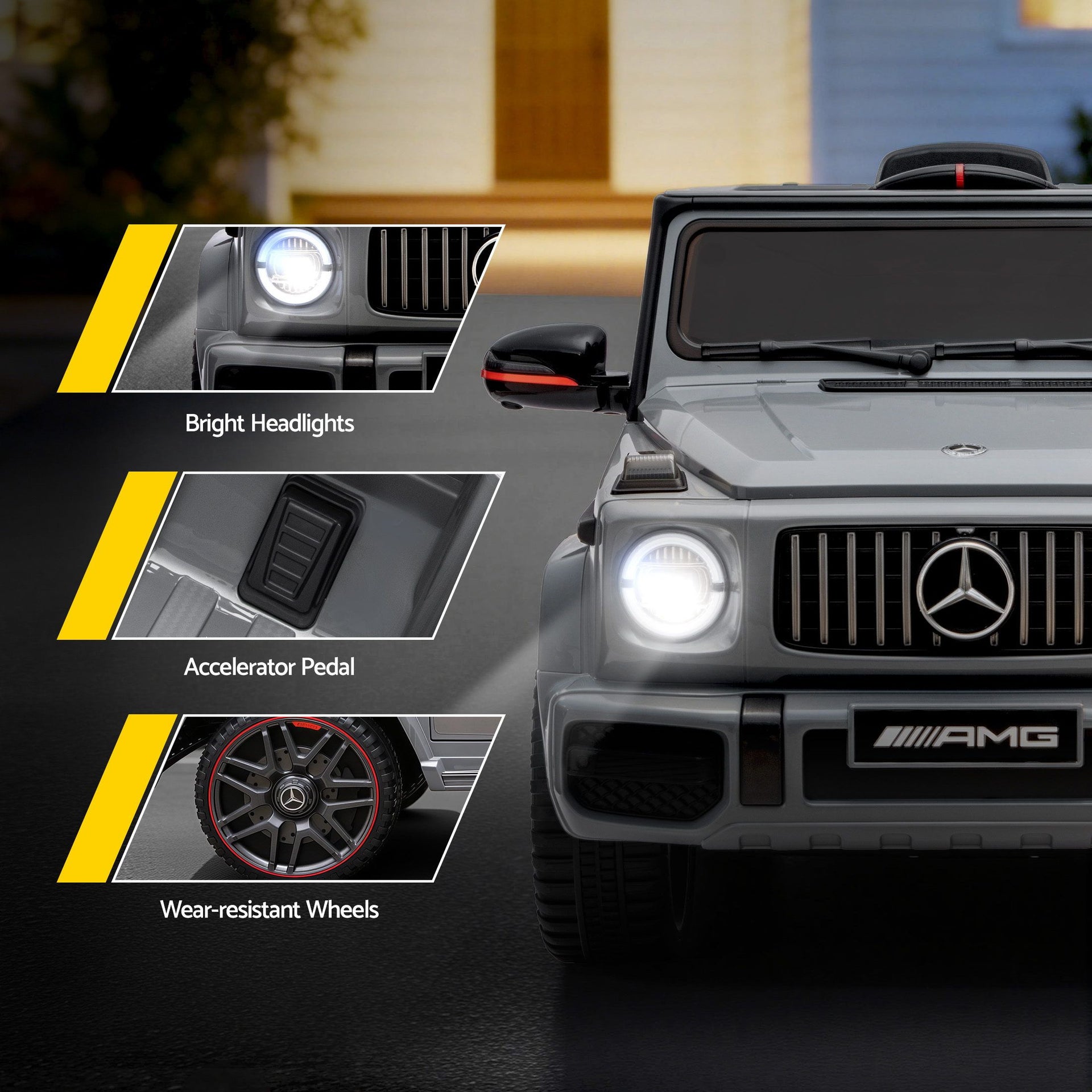 Kids Electric Ride On Car G63 Toy Cars Remote Control Grey Rigo