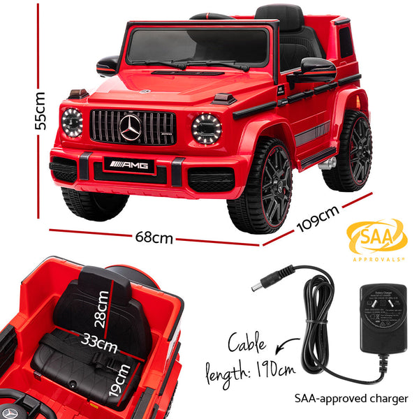 Kids Ride On Car Electric Mercedes-Benz Licensed Toys 12V Battery Red Cars AMG63 RIGO