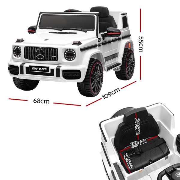 Mercedes-Benz Kids Ride On Car Electric AMG G63 Licensed Remote Cars 12V White Mercedes-Benz