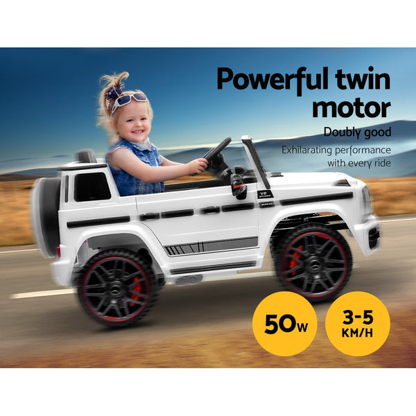 Mercedes-Benz Kids Ride On Car Electric AMG G63 Licensed Remote Cars 12V White Mercedes-Benz