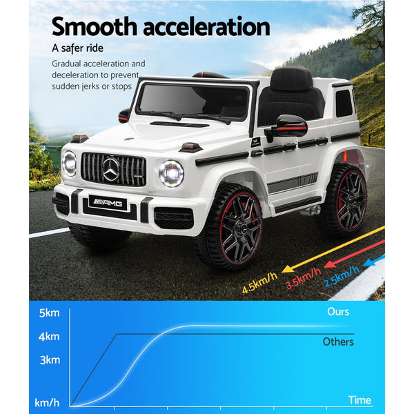 Mercedes-Benz Kids Ride On Car Electric AMG G63 Licensed Remote Cars 12V White Mercedes-Benz