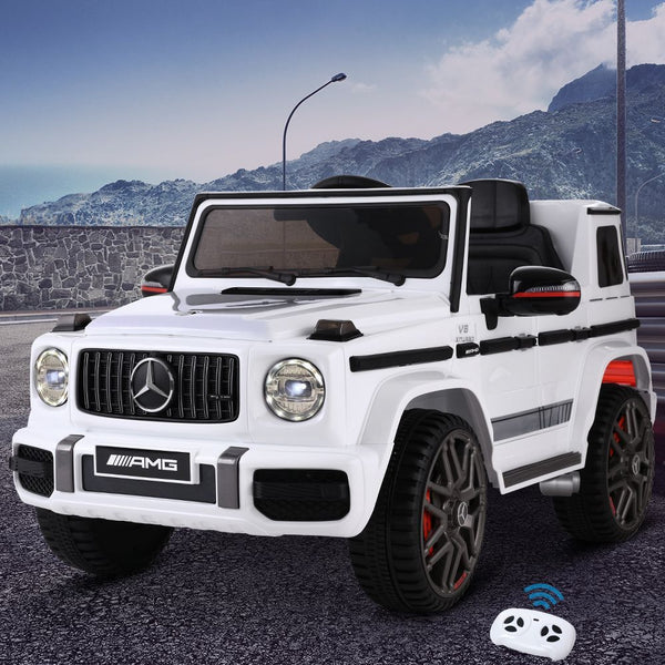 Mercedes-Benz Kids Ride On Car Electric AMG G63 Licensed Remote Cars 12V White Mercedes-Benz