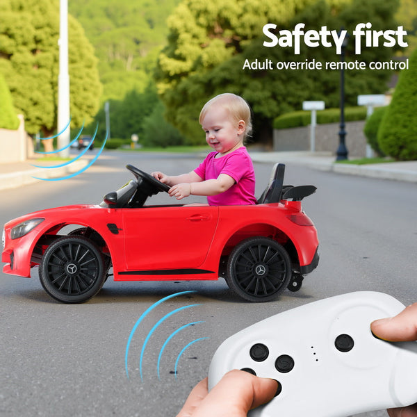 Kids Ride On Car Mercedes-Benz AMG GTR Electric Toy Cars 12V Red RIGO