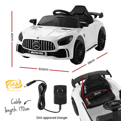 Kids Ride On Car Mercedes-Benz AMG GTR Electric Toy Cars 12V White