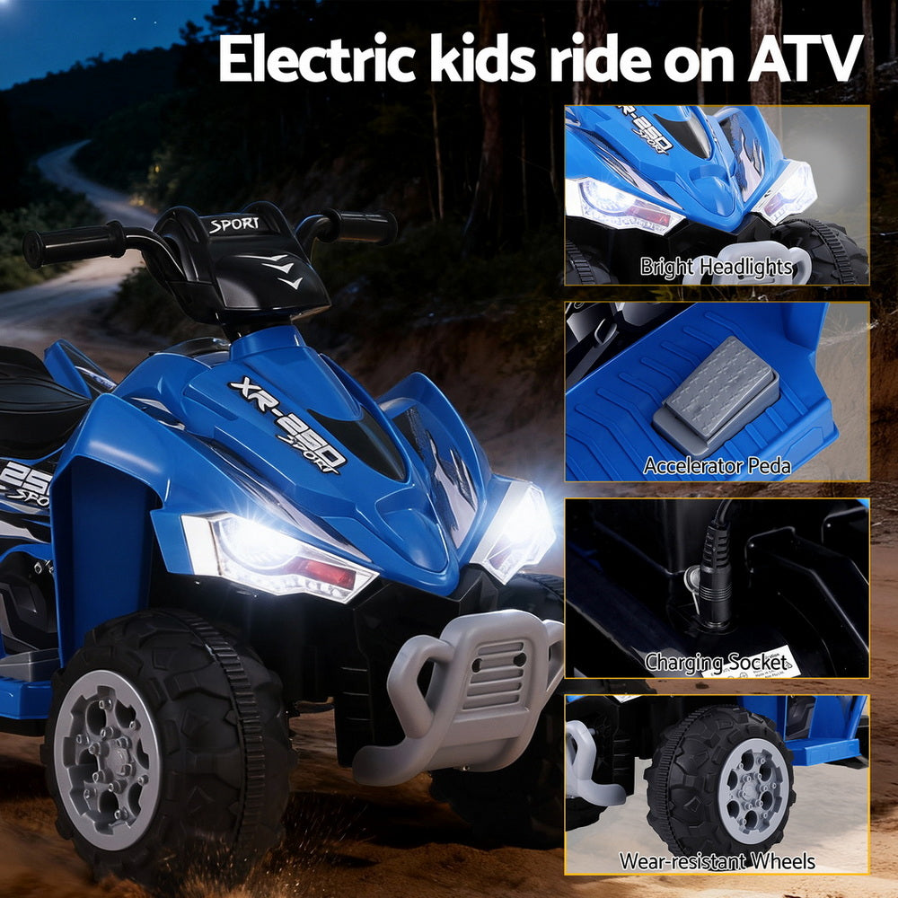 Rigo Kids Ride On Car ATV Quad Motorbike Electric Outdoor Toys 12V Blue Awezingly