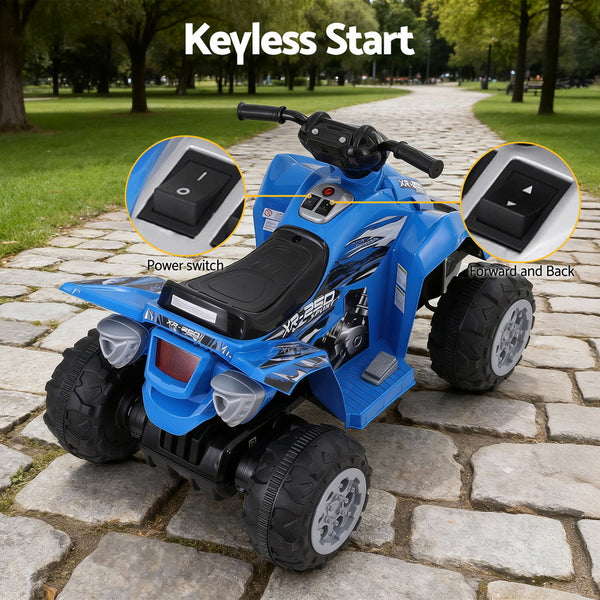 Rigo Kids Ride On Car ATV Quad Motorbike Electric Outdoor Toys 12V Blue Awezingly