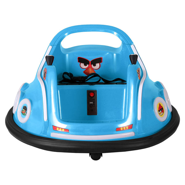 Kids Ride On Car Bumper Electric Toys Cars Light Remote Angry Birds Sticker Blue Rigo