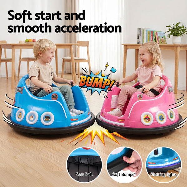 Kids Ride On Car Bumper Electric Toys Cars with Remote Control Stickers Light Blue Pink Keezi