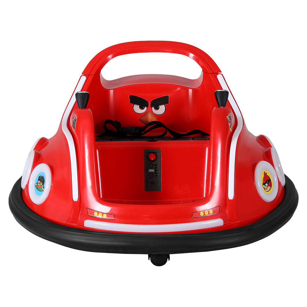 Kids Ride On Car Bumper Electric Toys Cars Light Remote Angry Birds Stickers Red Rigo